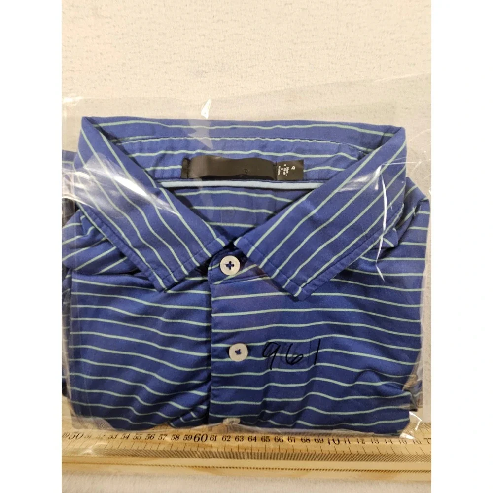RLX Ralph Lauren‎ Mens Striped Golf Polo Shirt Blue Green XL Short Sleeve - Picture 11 of 11